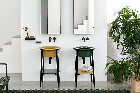 CATINO Tondo, freistehende Waschtisch Kombination mit Spiegelschrank 'Simple Tall Box'